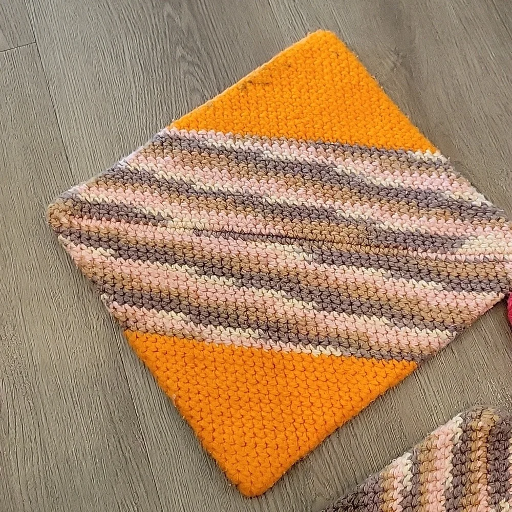 Handmade Potholders Colorful Knitted Set